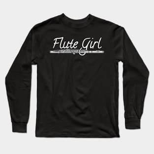 Flute Girl Flutist Female Musician Long Sleeve T-Shirt